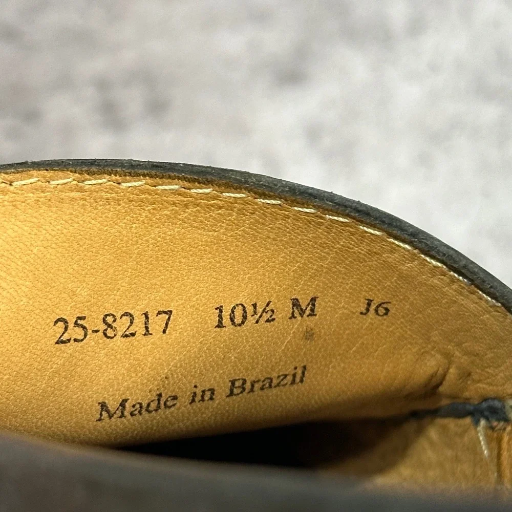Johnston & Murphy Loafers Mens 10.5 Dark Green Leather Slip On Contrast Stitch